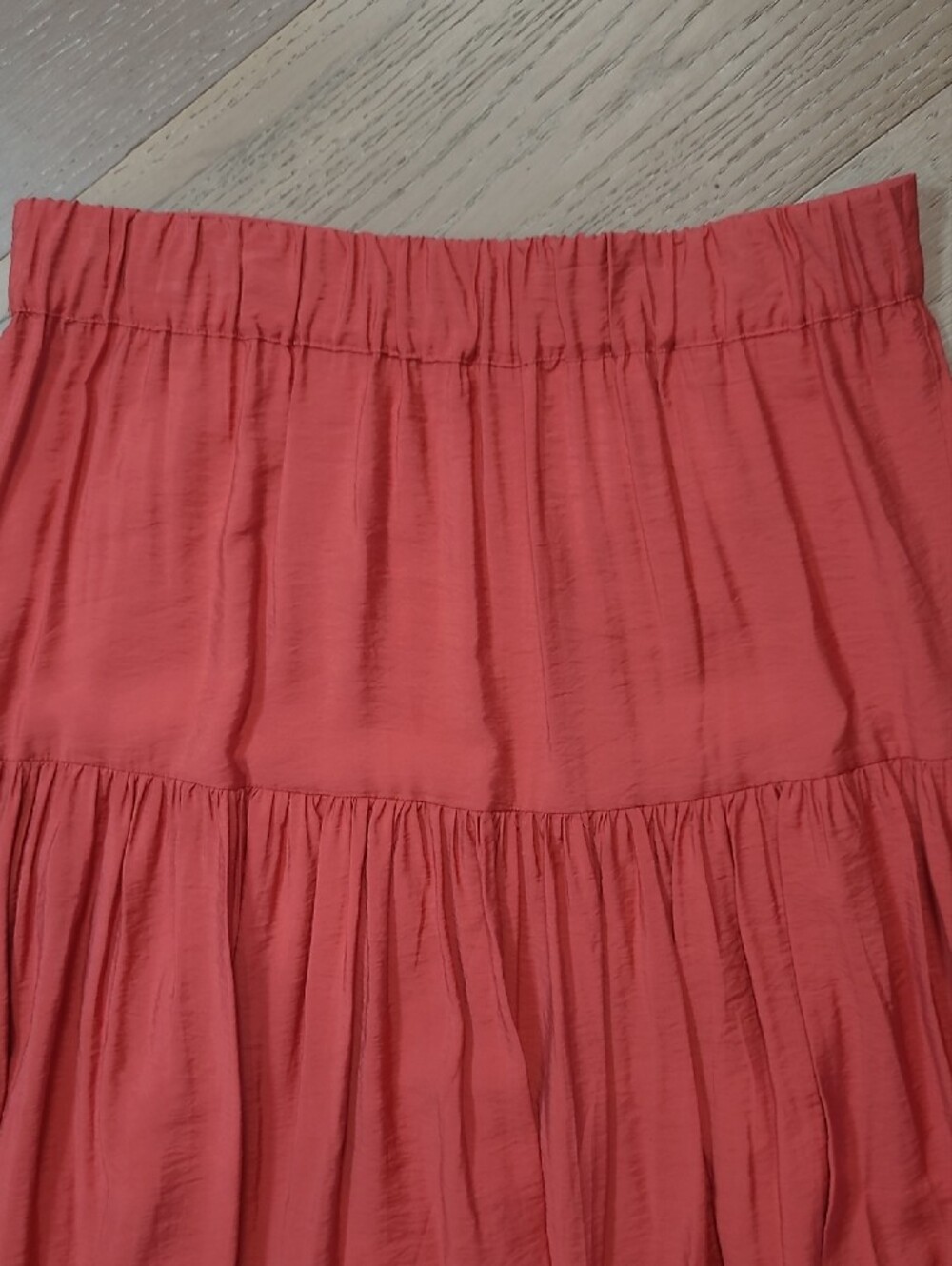 EUC LC Lauren Conrad Skirt Women's sz M Orange Tiered Ruffled Long Skirt - Picture 4 of 12